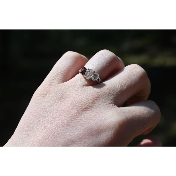 Garnet Ring, anniversary ring, raw stone rings, promise ring minimalist … - Picture 6 of 7
